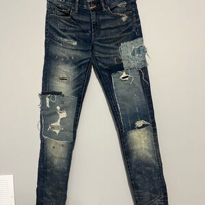 Ralph Lauren Blue Denim with Brown Leather Patch